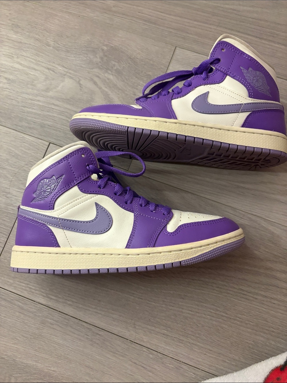 Nike Air Jordan 1 Mid Purple & White High-Top Sneakers